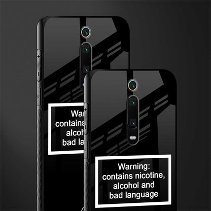 warning sign black edition glass case for redmi k20 image-2