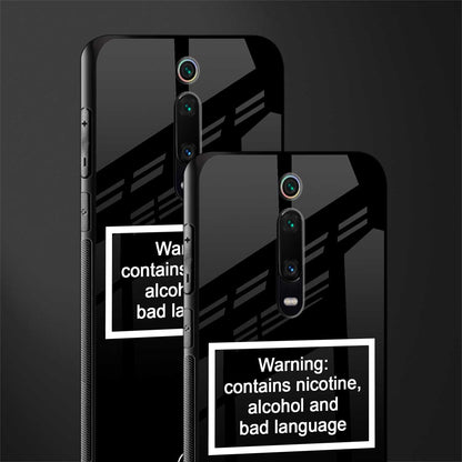 warning sign black edition glass case for redmi k20 pro image-2