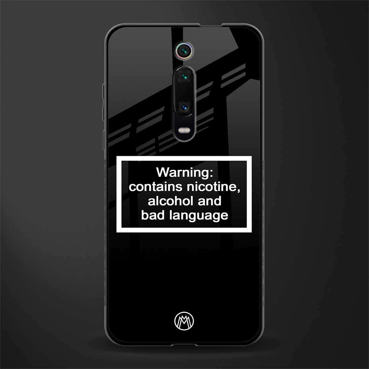 warning sign black edition glass case for redmi k20 image