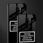 warning sign black edition glass case for samsung galaxy s9 plus image-2
