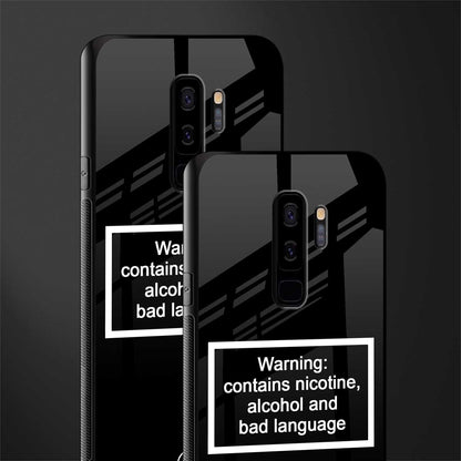 warning sign black edition glass case for samsung galaxy s9 plus image-2