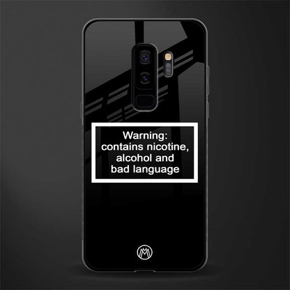 warning sign black edition glass case for samsung galaxy s9 plus image