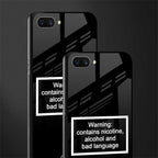 warning sign black edition glass case for realme c1 image-2