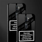 warning sign black edition glass case for oppo a9 2020 image-2