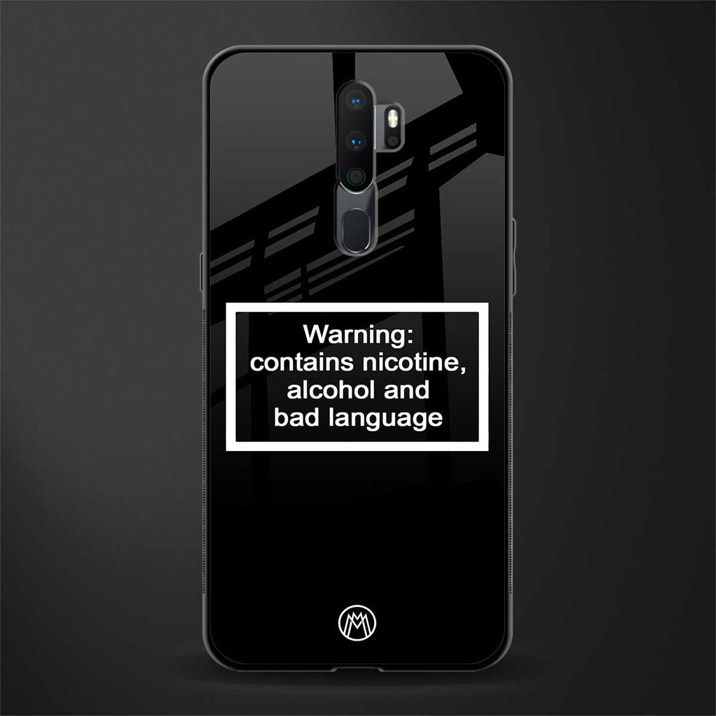 warning sign black edition glass case for oppo a5 2020 image