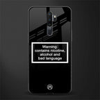 warning sign black edition glass case for oppo a5 2020 image