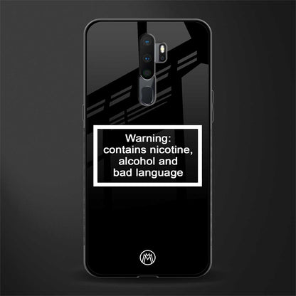 warning sign black edition glass case for oppo a9 2020 image
