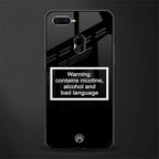 warning sign black edition glass case for oppo a12 image