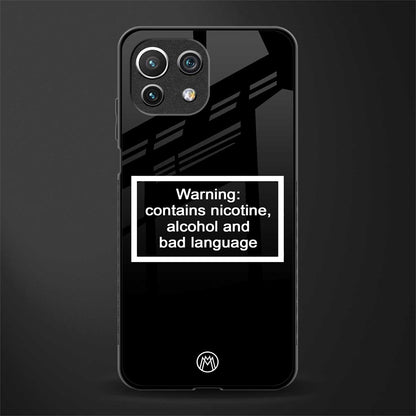 warning sign black edition glass case for mi 11 lite image