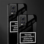 warning sign black edition back phone cover | glass case for vivo y73