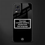 warning sign black edition back phone cover | glass case for vivo y73