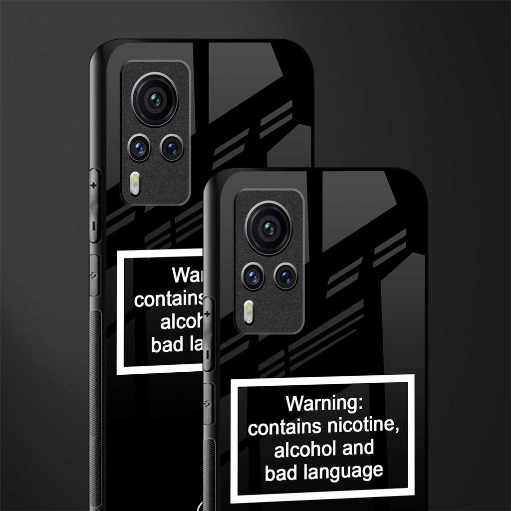 warning sign black edition glass case for vivo x60 pro image-2