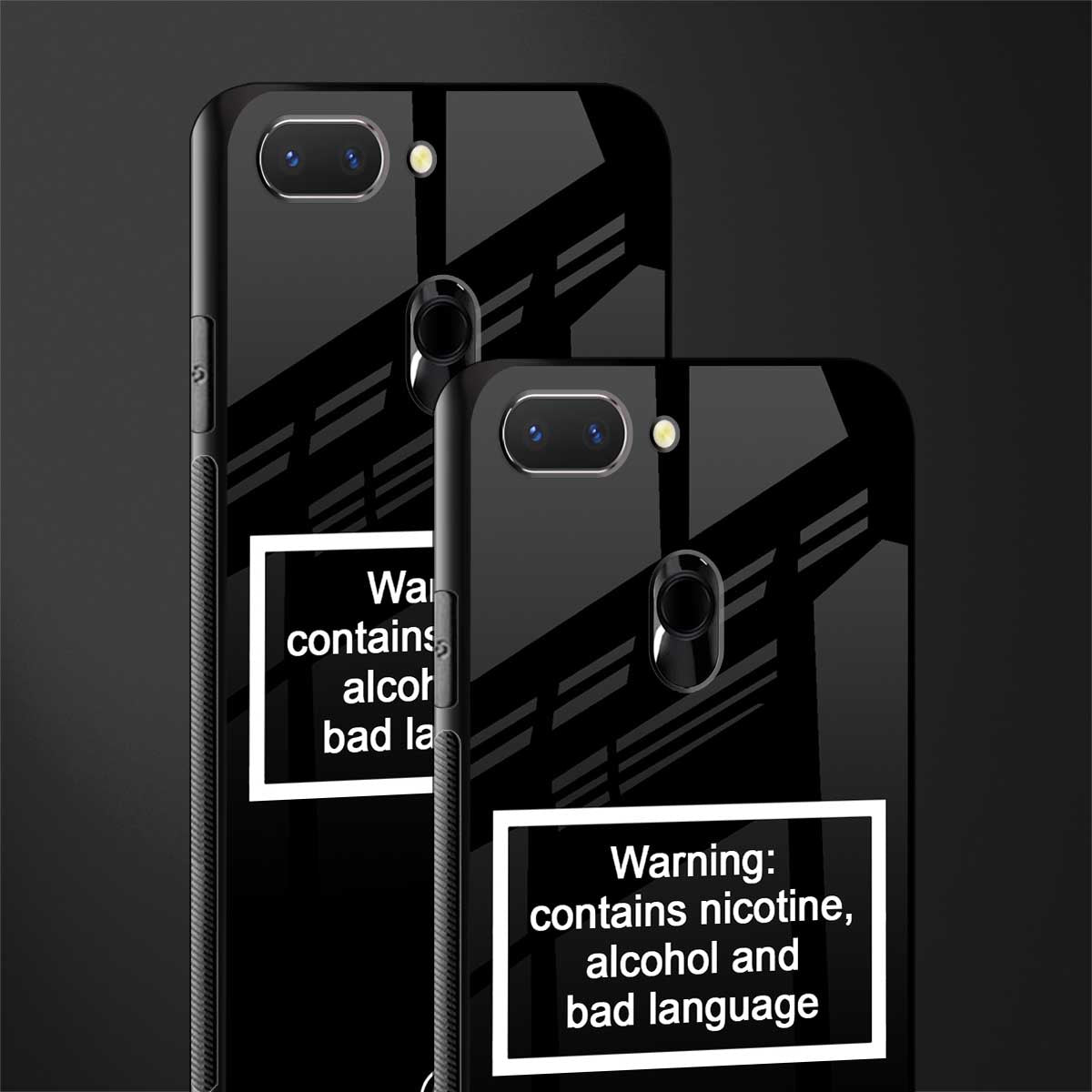 warning sign black edition glass case for oppo a5 image-2