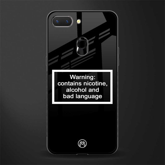 warning sign black edition glass case for oppo a5 image