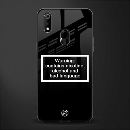 warning sign black edition glass case for realme 3 pro image