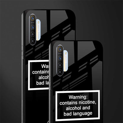 warning sign black edition glass case for realme x2 image-2