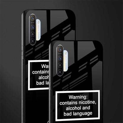 warning sign black edition glass case for realme xt image-2