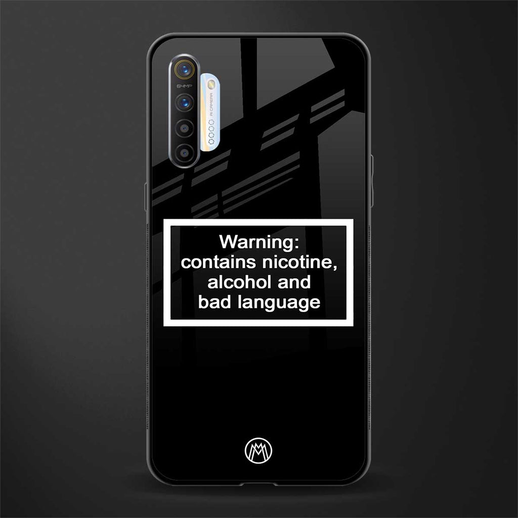 warning sign black edition glass case for realme xt image