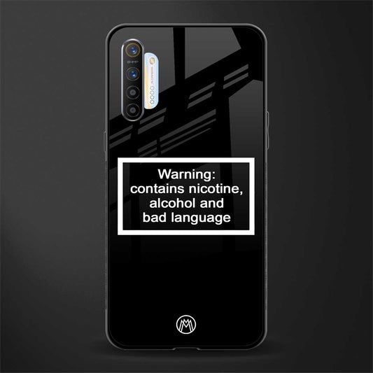 warning sign black edition glass case for realme xt image