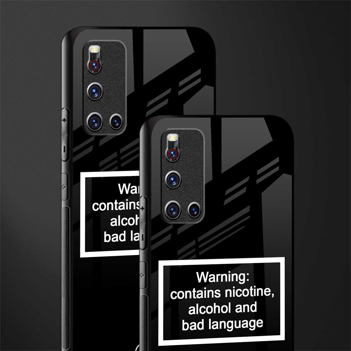 warning sign black edition glass case for vivo v19 image-2