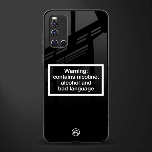 warning sign black edition glass case for vivo v19 image