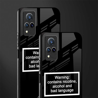 warning sign black edition glass case for vivo v21 5g image-2