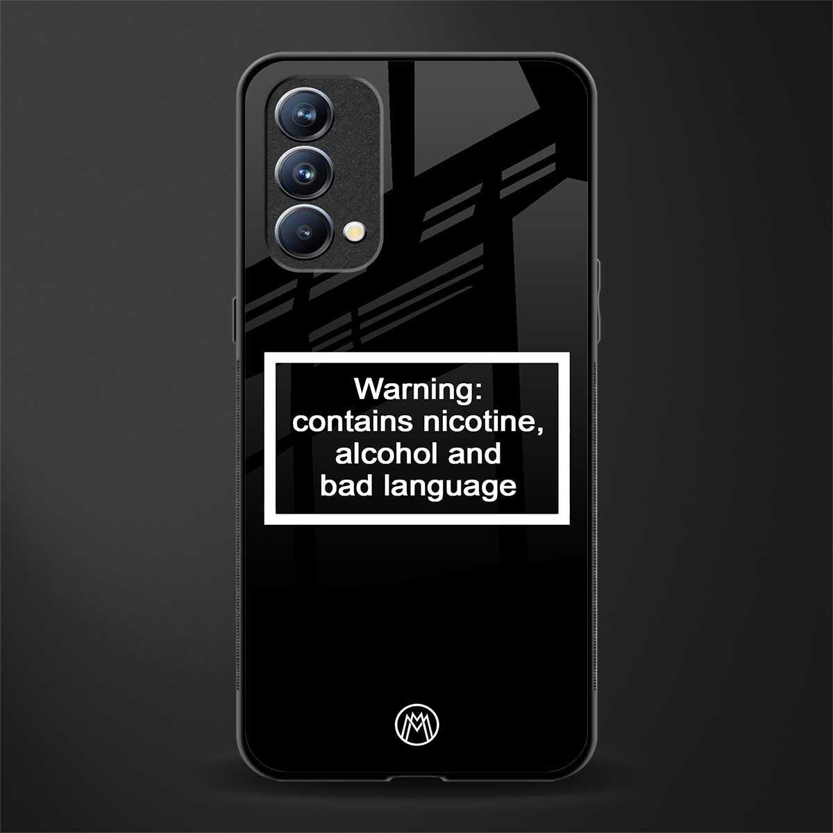 warning sign black edition glass case for oppo f19 image