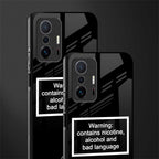warning sign black edition glass case for mi 11t pro 5g image-2