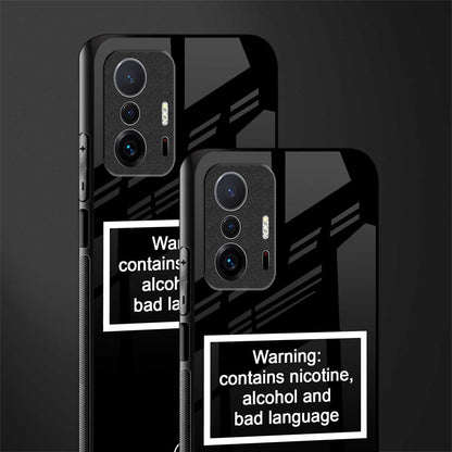 warning sign black edition glass case for mi 11t pro 5g image-2