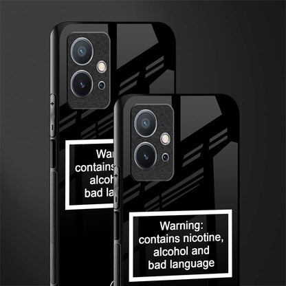 warning sign black edition glass case for vivo t1 5g image-2