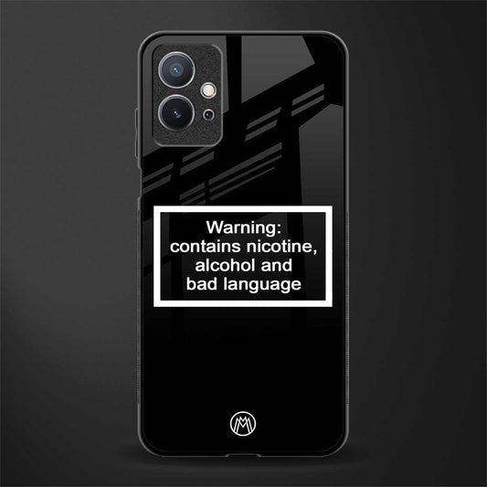 warning sign black edition glass case for vivo y75 5g image