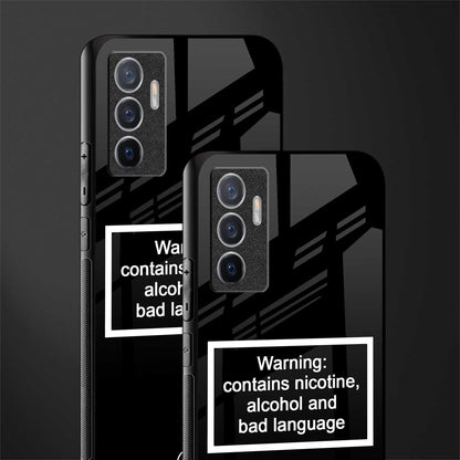 warning sign black edition glass case for vivo v23e image-2