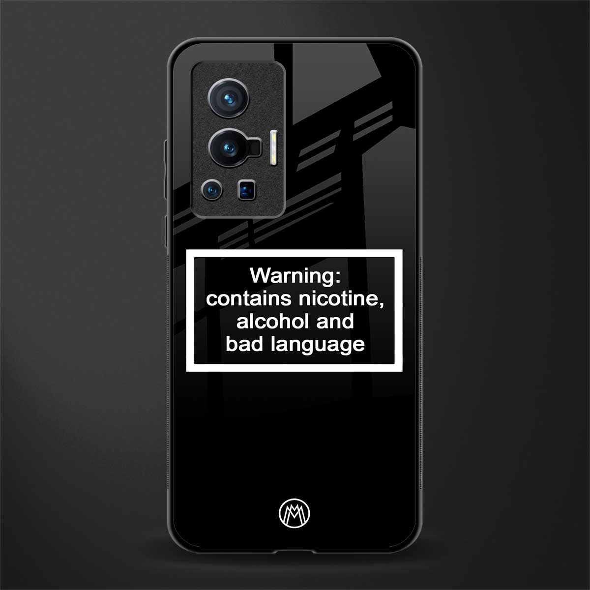 warning sign black edition glass case for vivo x70 pro image