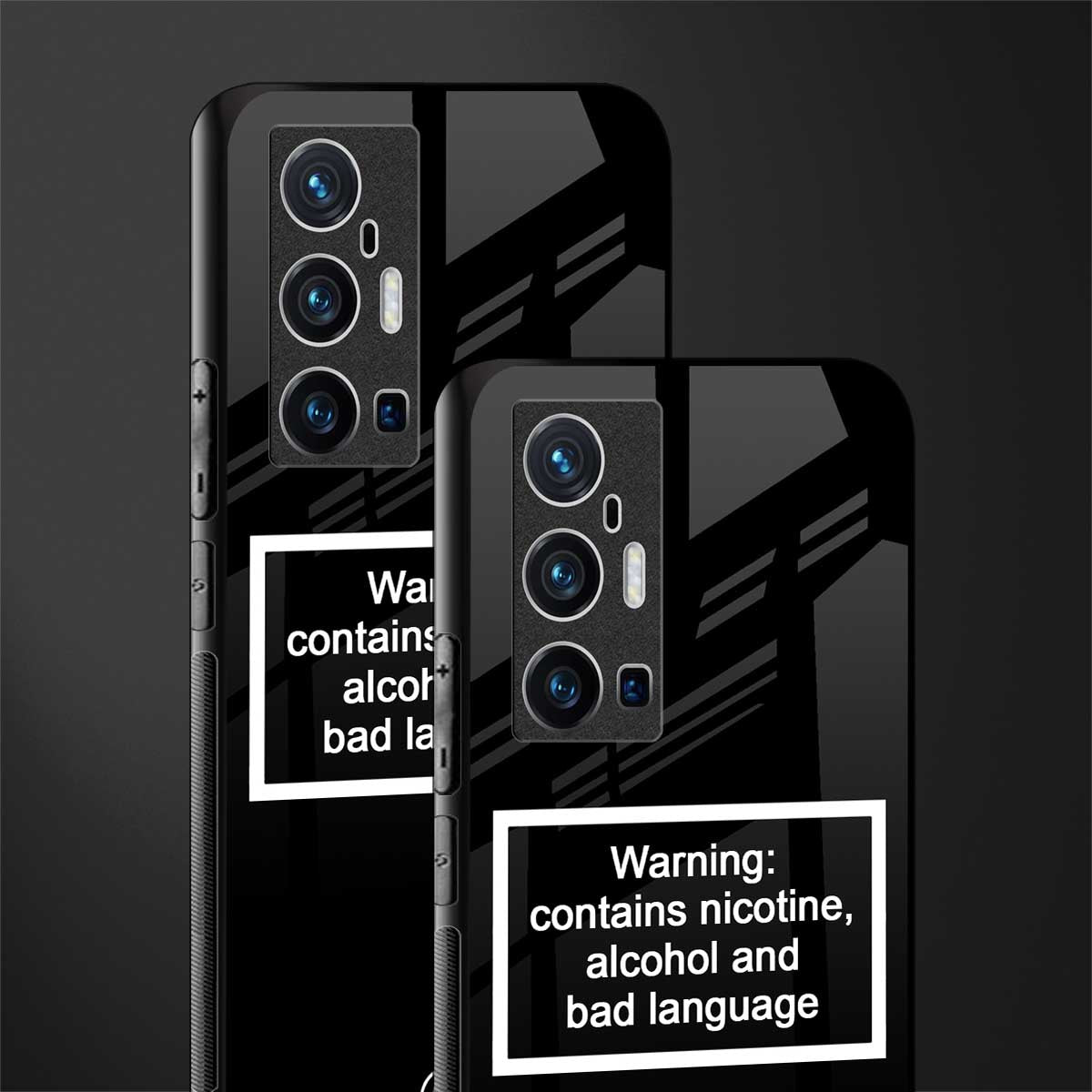 warning sign black edition glass case for vivo x70 pro plus image-2