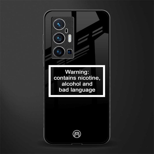 warning sign black edition glass case for vivo x70 pro plus image