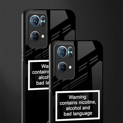 warning sign black edition glass case for oppo reno7 pro 5g image-2