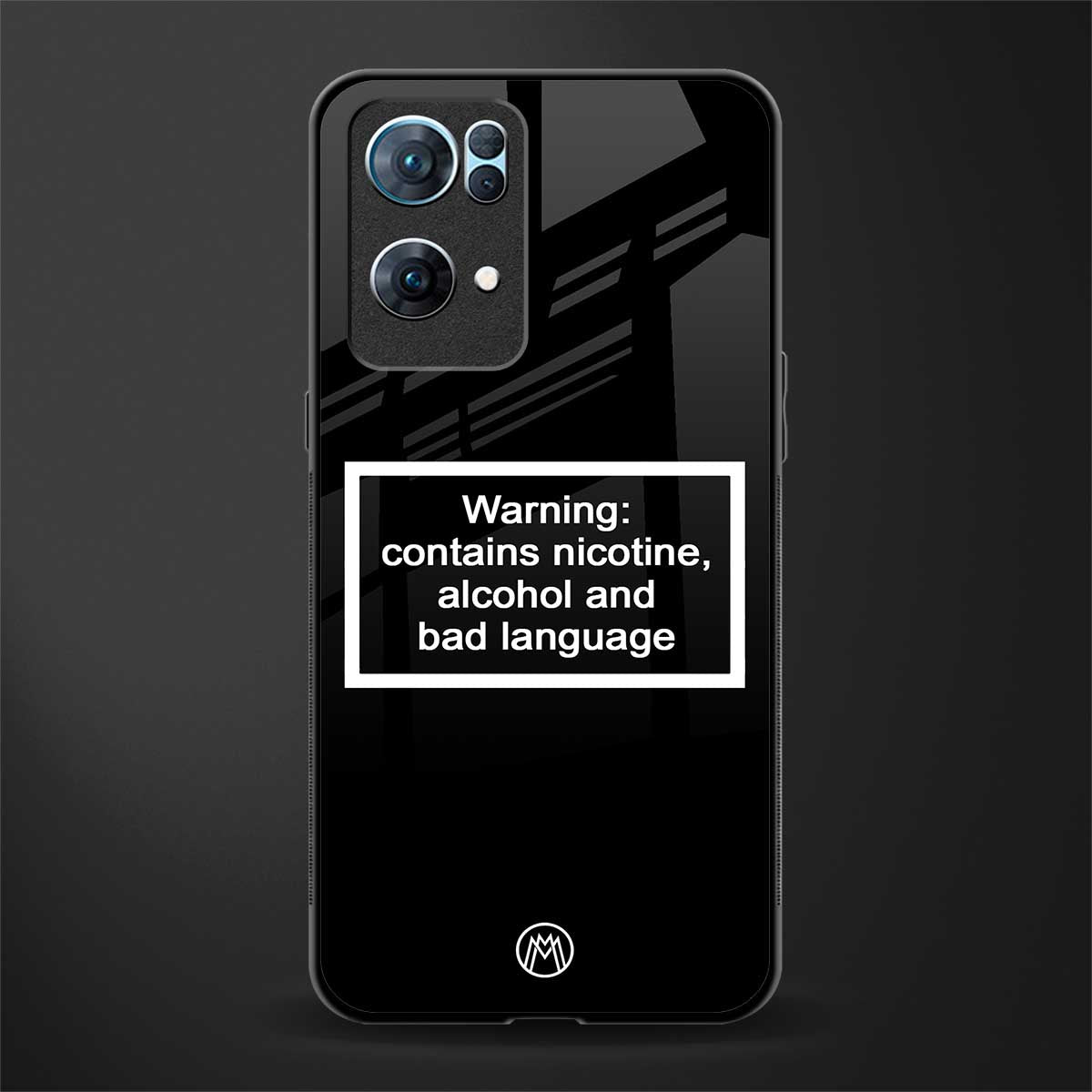 warning sign black edition glass case for oppo reno7 pro 5g image
