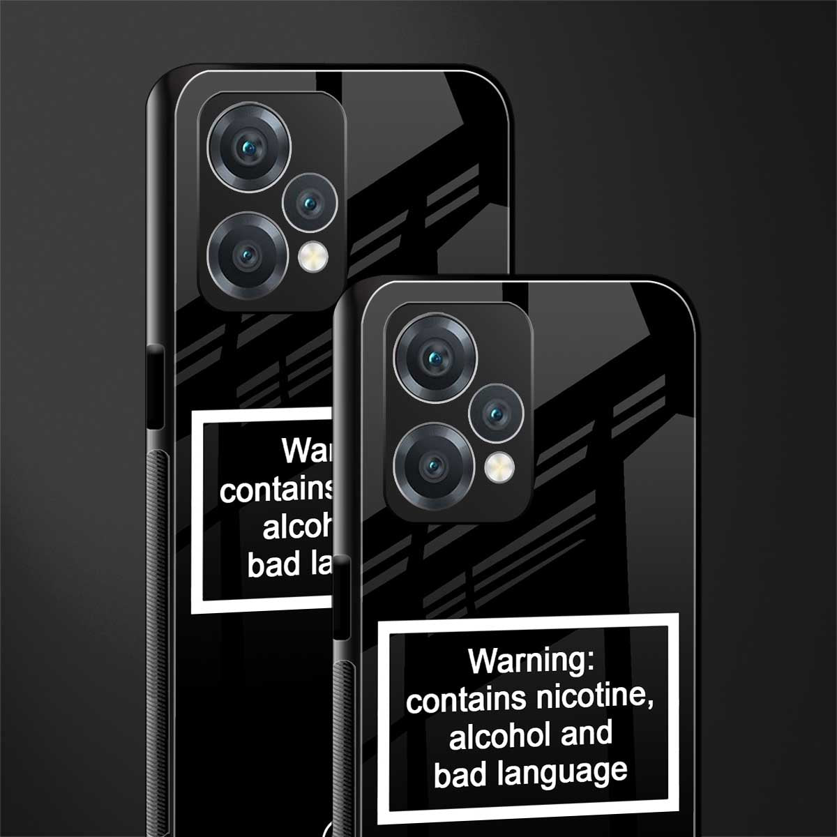 warning sign black edition back phone cover | glass case for realme 9 pro 5g