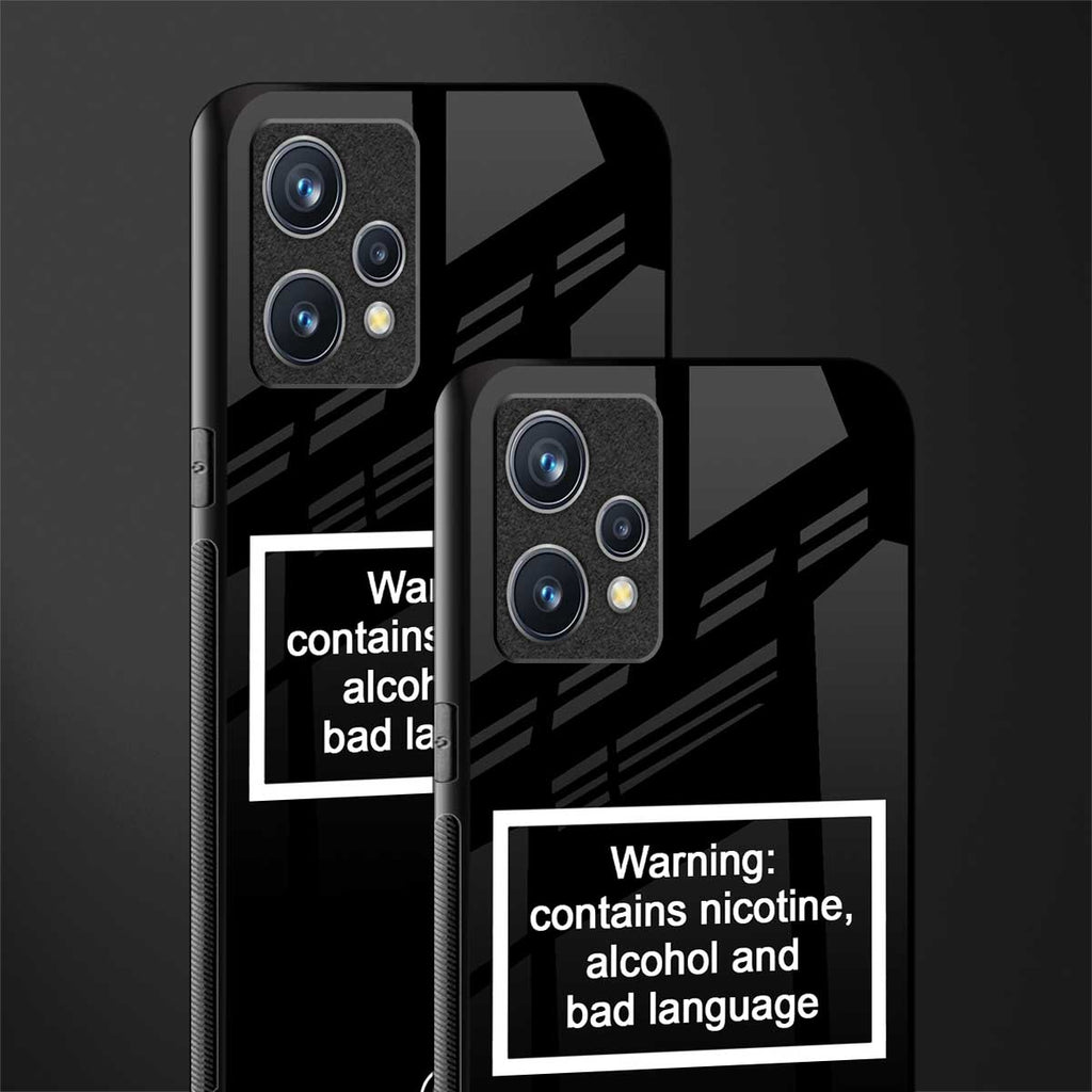 warning sign black edition glass case for realme 9 pro plus 5g image-2