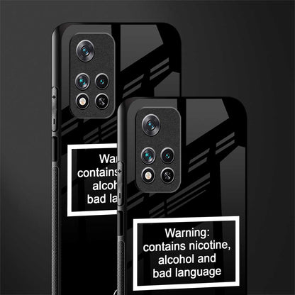 warning sign black edition glass case for poco m4 pro 5g image-2