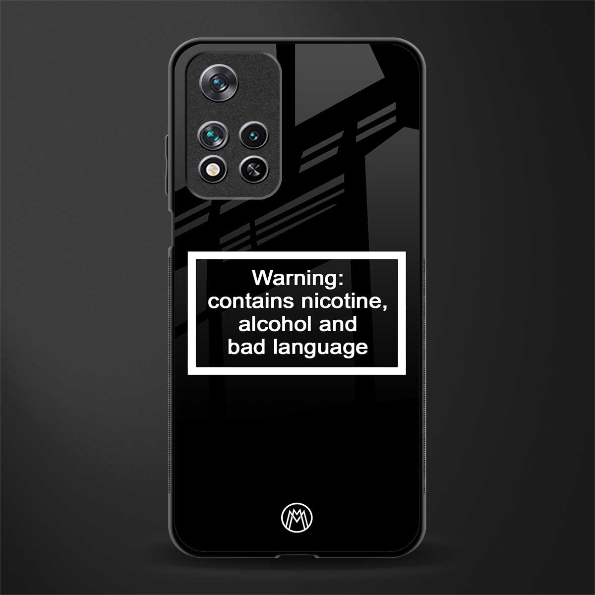 warning sign black edition glass case for xiaomi 11i 5g image