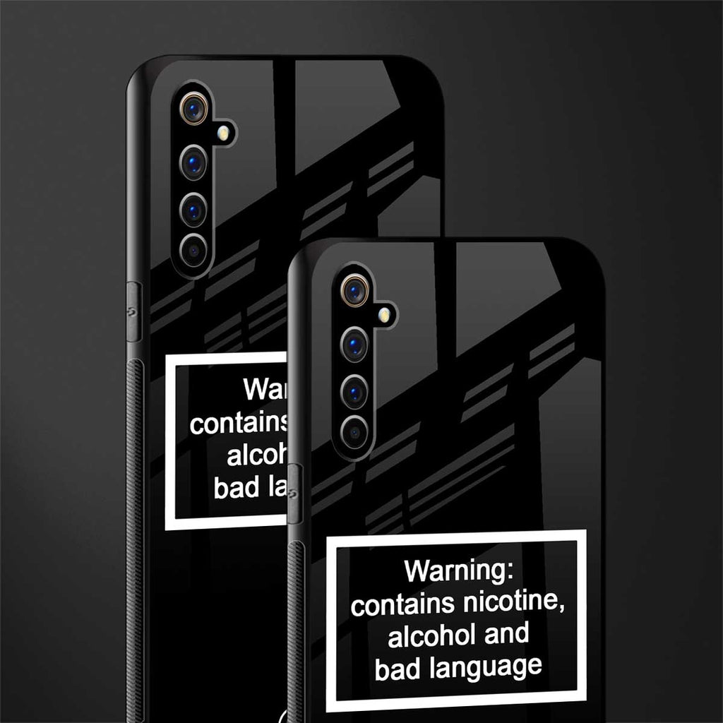 warning sign black edition glass case for realme x50 pro image-2