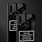 warning sign black edition glass case for samsung galaxy a20s image-2