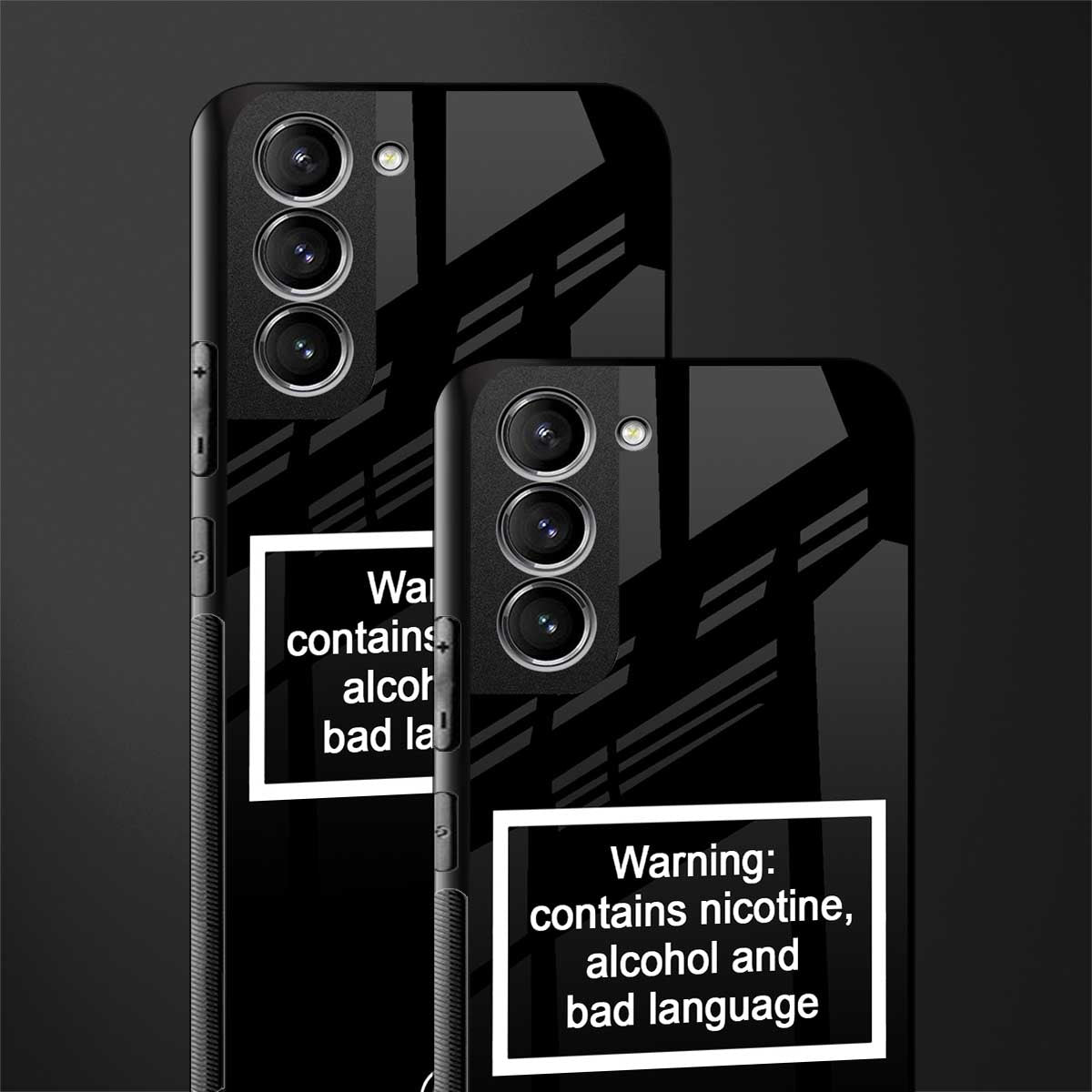 warning sign black edition glass case for samsung galaxy s21 image-2