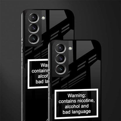warning sign black edition glass case for samsung galaxy s21 plus image-2