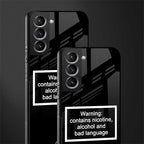 warning sign black edition glass case for samsung galaxy s22 plus 5g image-2