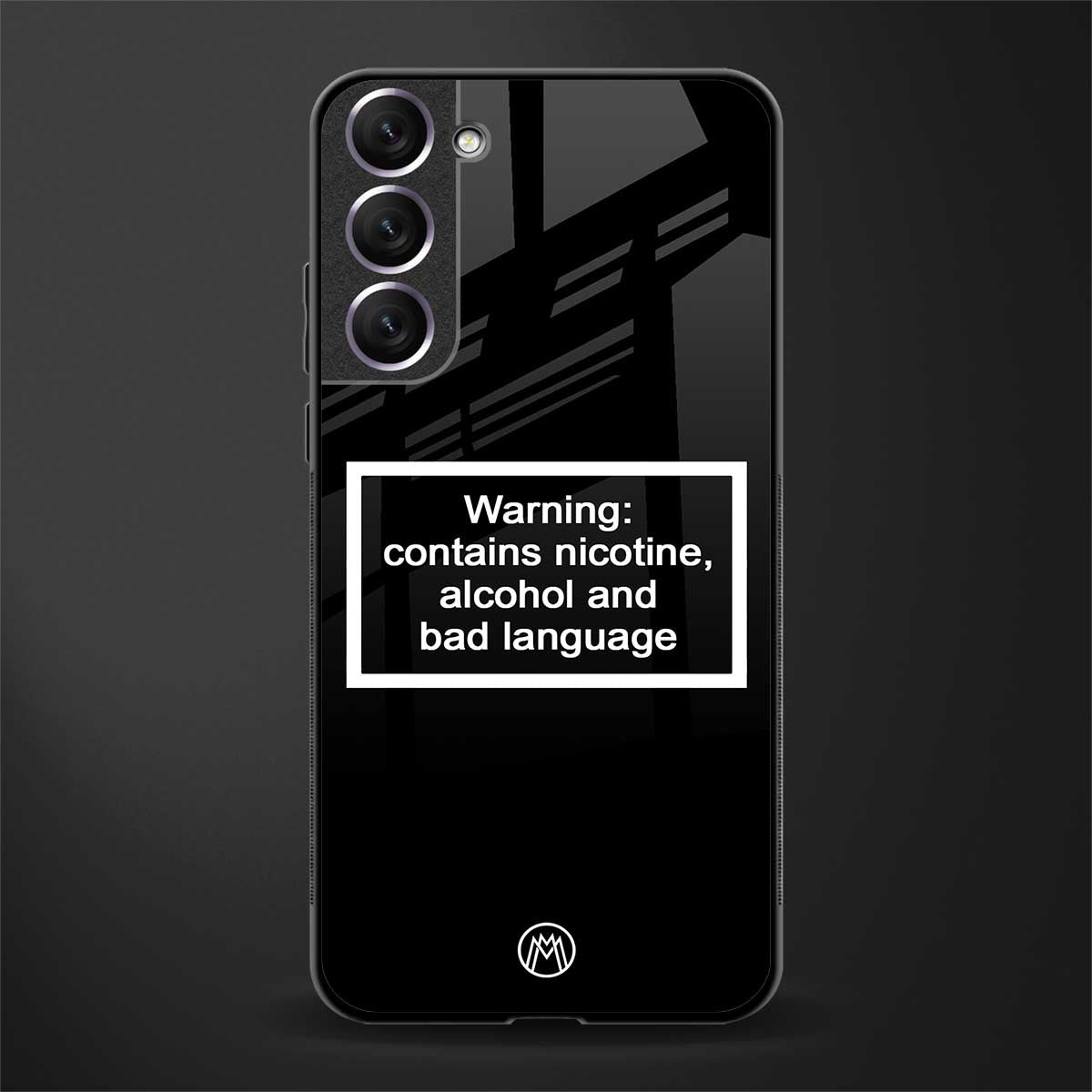 warning sign black edition glass case for samsung galaxy s21 plus image