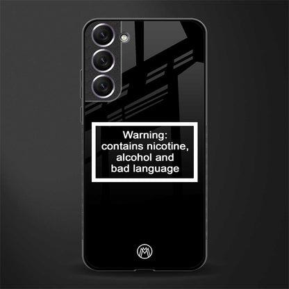 warning sign black edition glass case for samsung galaxy s21 plus image