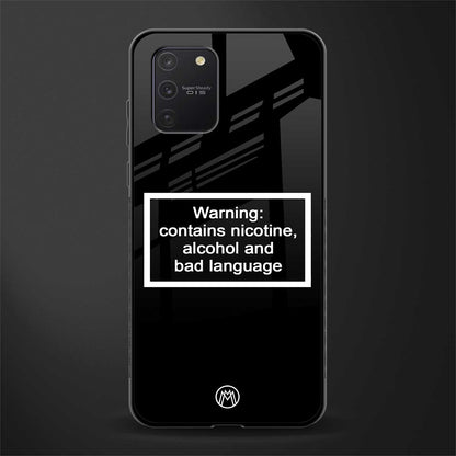 warning sign black edition glass case for samsung galaxy a91 image
