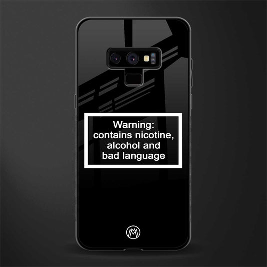 warning sign black edition glass case for samsung galaxy note 9 image